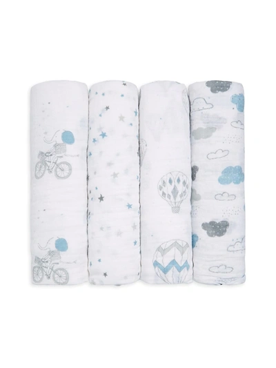 Shop Aden + Anais Classic Blue Swaddle Blanket Set In Night Sky