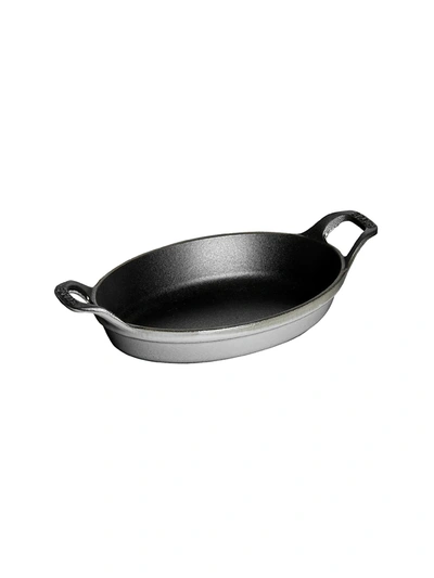 Shop Staub Cast Iron Oval Baking Dish In Graphite Grey