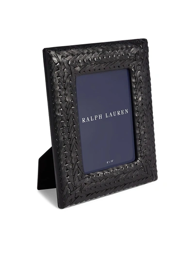 Shop Ralph Lauren Adrienne Leather Picture Frame In Black