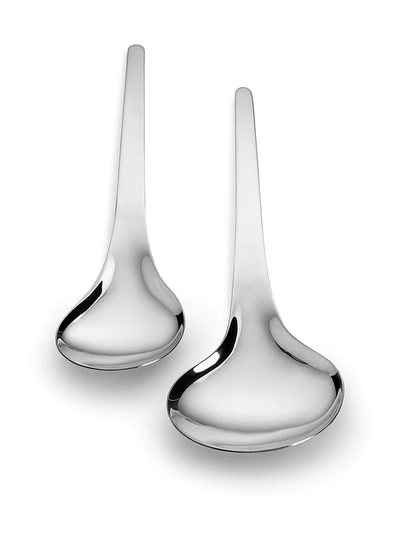 Shop Georg Jensen Bloom Stainless Steel 2-piece Serving Spoon Set