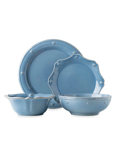 Shop Juliska Berry & Thread 4-piece Place Setting Set In Chambray