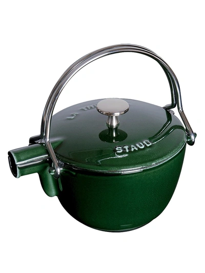 Shop Staub Round Tea Kettle/1 Qt. In Basil