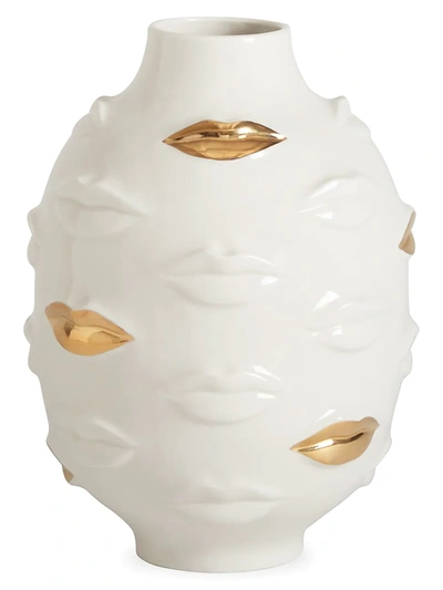 Shop Jonathan Adler Gilded Gala Round Vase In White