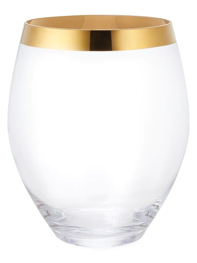 Shop Aerin Gabriel Small Hurricane Glass In Clear Gold