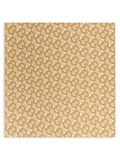 Shop Burberry Women's Monogram Motif Merino Wool Cashmere Blanket In Light Sand