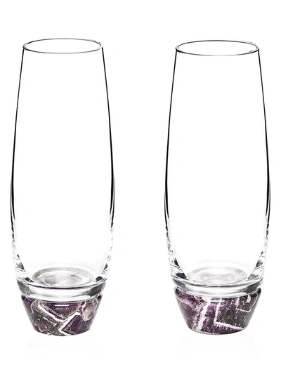 Shop Anna New York Elevo Amethyst 2-piece Champagne Glass Set