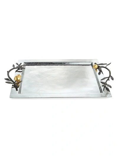 Shop Michael Aram Pomegranate 24k Yellow Goldplated Stainless Steel & Oxidized Brass Serving Tray