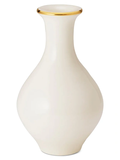 Shop Aerin Sancia Baluster 18k Yellow Goldplated & Ceramic Vase In White
