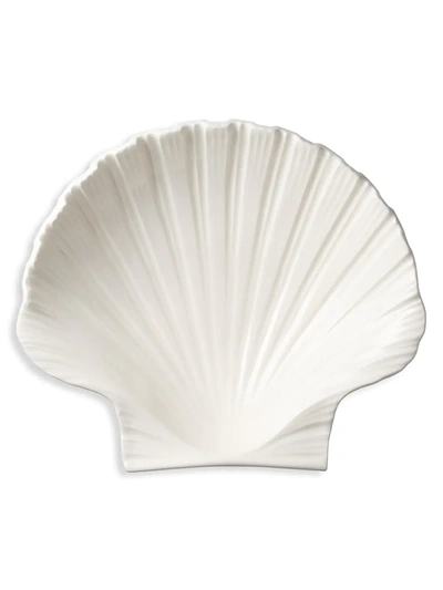 Shop Aerin Medium Ceramic Shell Platter In Cream