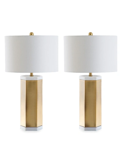 Shop Safavieh 2-piece Ayla Table Lamp Set In White Brass