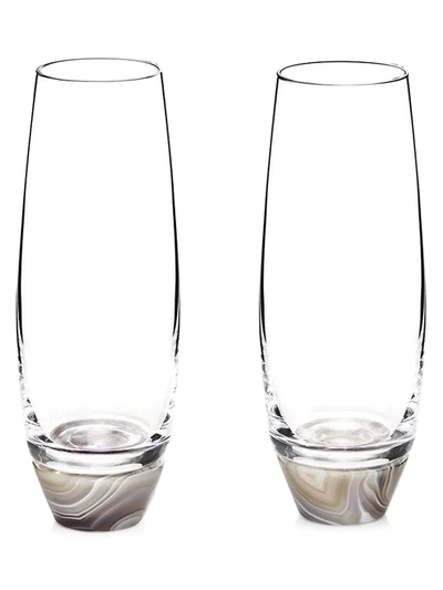 Shop Anna New York Elevo Smoke 2-piece Champagne Glass Set