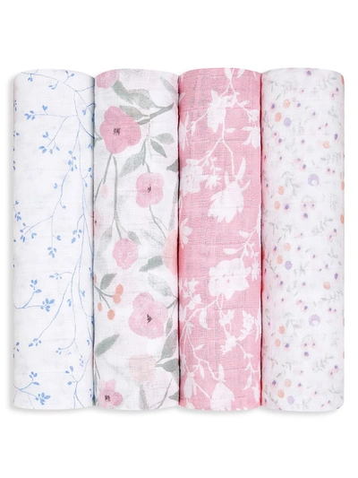 Shop Aden + Anais Baby's 4-pack Large Swaddle Muslin Blanket In Pink