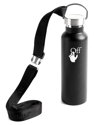 Shop Off-white Men's Logo Water Bottle In Black White