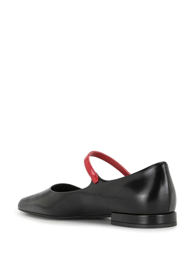 Shop Prada Square-toe Strap Ballerina Shoes In Black