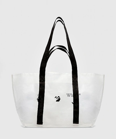 Shop Off-white Pvc Small Tote Bag In White