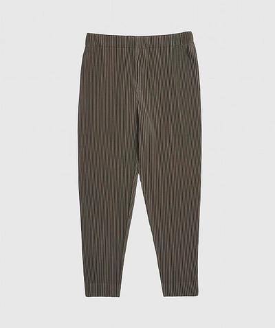 Shop Issey Miyake Tapered Pleats Trouser In Khaki