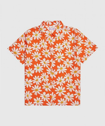 Shop Erl Floral Shirt In Orange