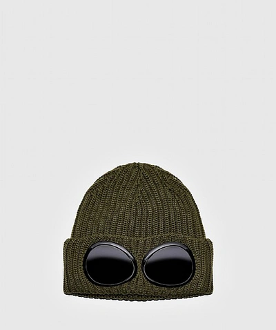 Shop C.p. Company Goggle Beanie In Green