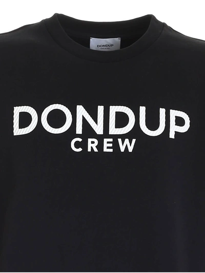 Shop Dondup White Rubber Logo Sweatshirt In Black