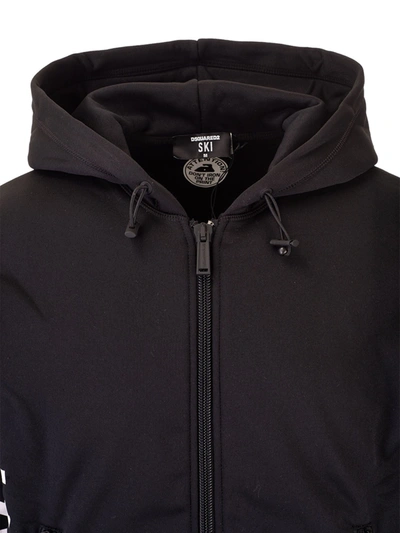 Shop Dsquared2 Tech Fabric Ski Hoodie In Black