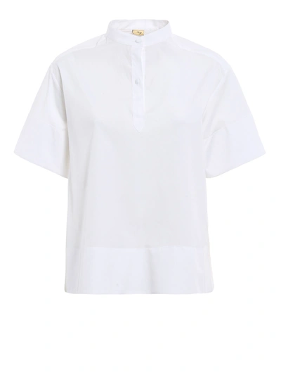 Shop Fay Cotton A-line Blouse In White