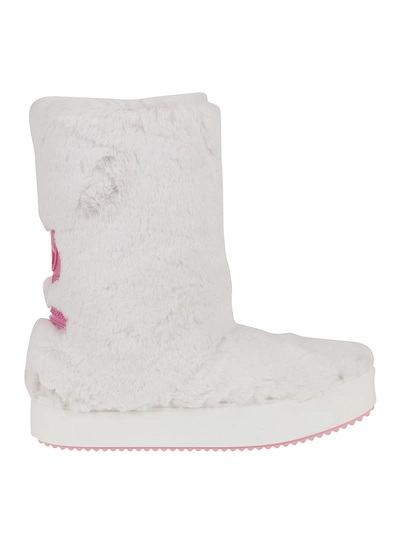 Shop Chiara Ferragni Faux Fur Boots In White