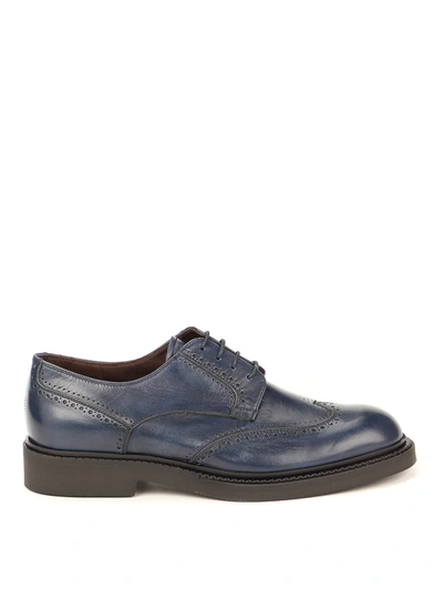 Shop Fratelli Rossetti Brogue Derby Shoes In Blue