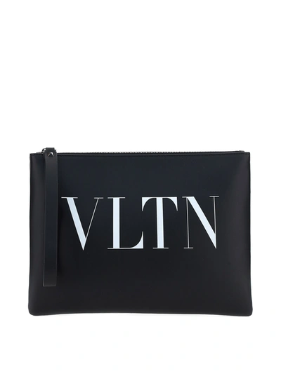 Shop Valentino Vltn Clutch In Black