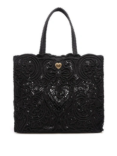 Shop Dolce & Gabbana Beatrice Large Bag In Black