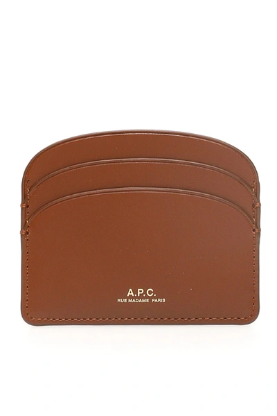 Shop A.p.c. Demi Lune Card Holder In Noisette