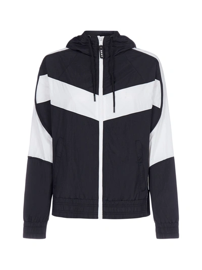 Dkny Two-tone Panel Bomber Jacket In Black