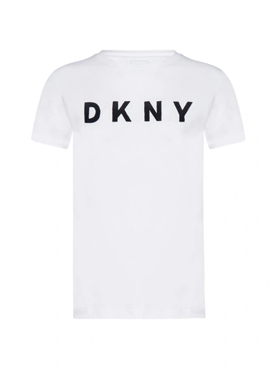 Shop Dkny T-shirt In White Black