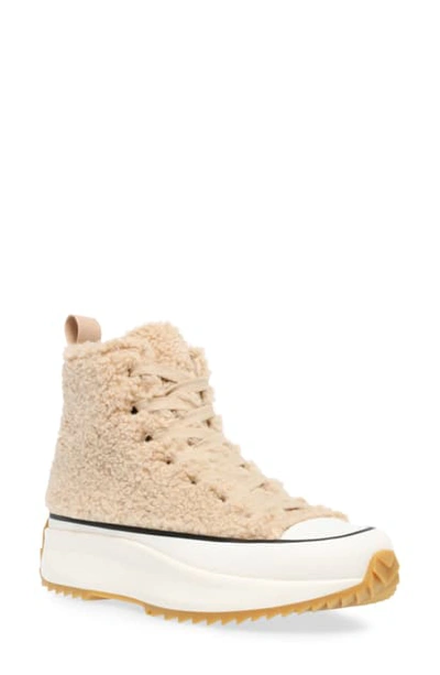 Shop Steve Madden Faux Shearling Platform Sneaker In Natural