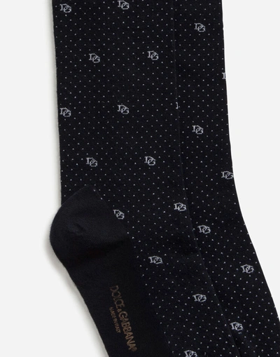 Shop Dolce & Gabbana Stretch Cotton Jacquard Socks