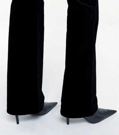 Shop J Brand Runway Velvet Bootcut Pants In Black