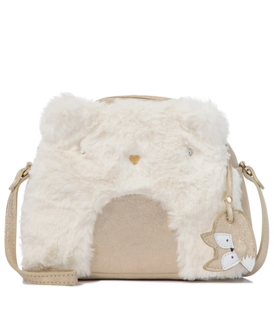 Shop Bonpoint Igloo Leather And Faux Fur Bag In White