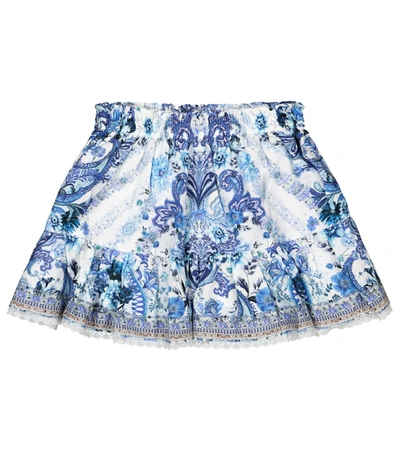 Shop Camilla Embellished Cotton Skirt In Blue