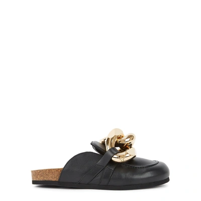 Jw Anderson Chain Calf Leather Loafers In Black