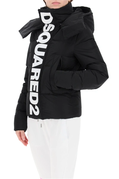 Shop Dsquared2 Down Jacket With Logo In Black