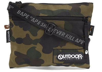 Pre-owned Bape A Bathing Ape  X Outdoor Products 1st Camo Mini Shoulder Bag Green