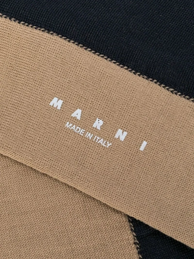 Shop Marni Two-tone Long Socks In Brown