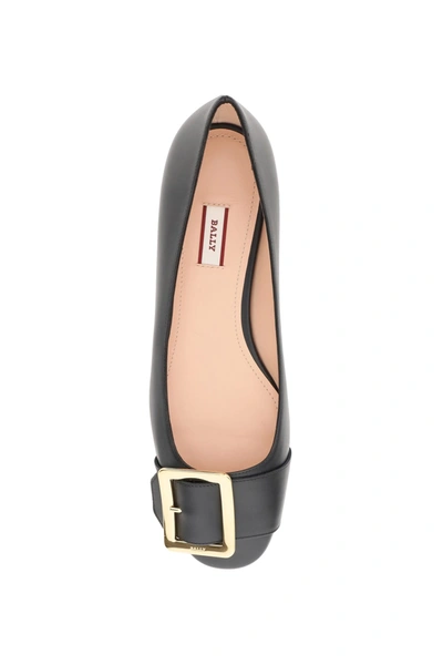 Shop Bally Jackie Ballet Flats In 0100 Black