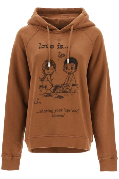 Shop Dsquared2 Love Is... Hoodie In Brown