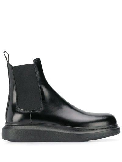 Shop Alexander Mcqueen Hybrid Chelsea Boots In Black