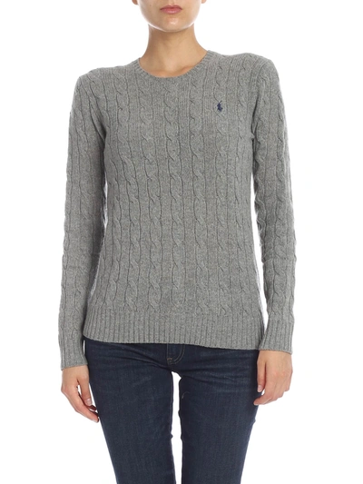 Shop Polo Ralph Lauren Cable Sweater In Grigio