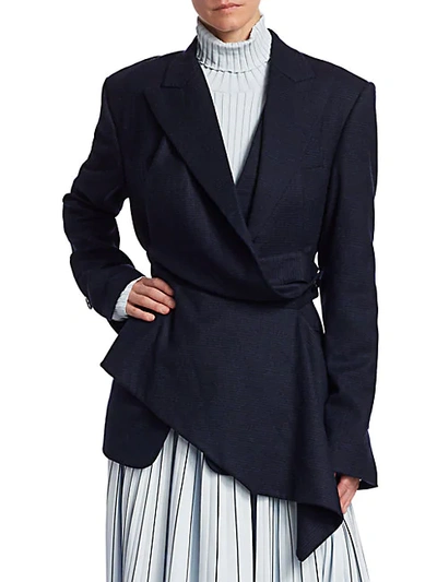 Shop Proenza Schouler Draped Plaid Flannel Blazer