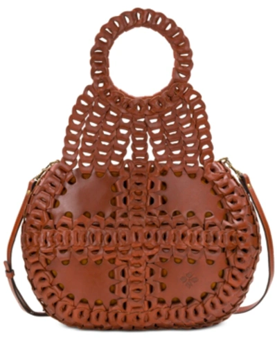 Shop Patricia Nash Pisticci Chainlink Leather Shoulder Bag In Florence/gold