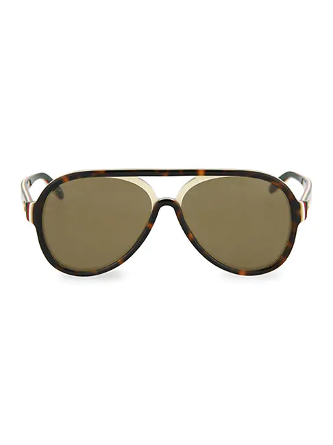 gucci 57mm aviator sunglasses