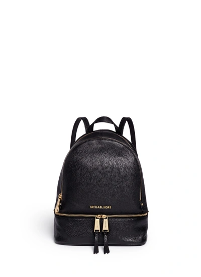 Shop Michael Michael Kors 'rhea' Small 18k Gold Plated Leather Backpack