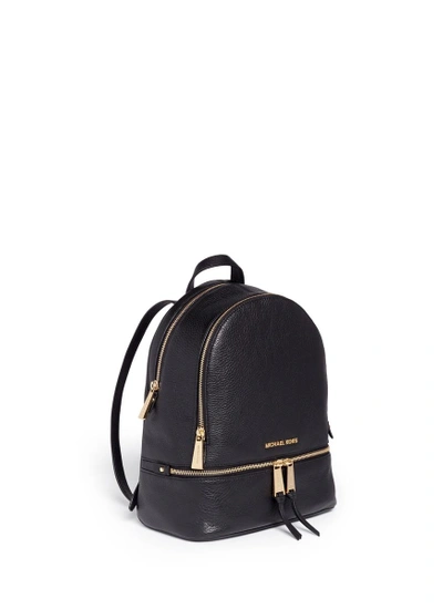 Shop Michael Michael Kors 'rhea' Small 18k Gold Plated Leather Backpack